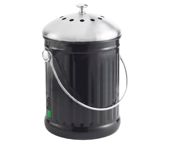 Keruuastia BioProffa musta metallinen 5l aktiivihiilisuodattimella hajuton