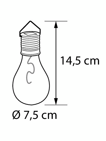 Solar lamppulyhty Airam rocky 14,5cm