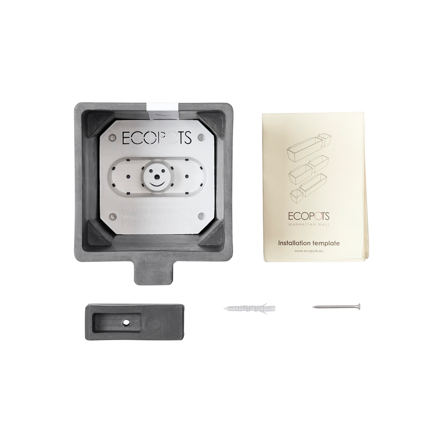 Seinäruukku Ecopots Manhattan 15cm harmaa