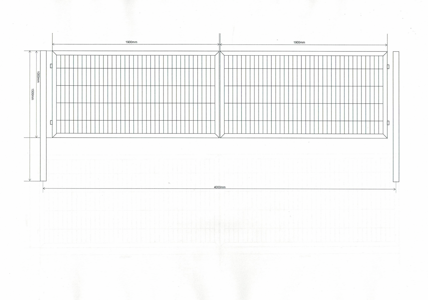 Ajoportti FXA 100x400cm harmaa