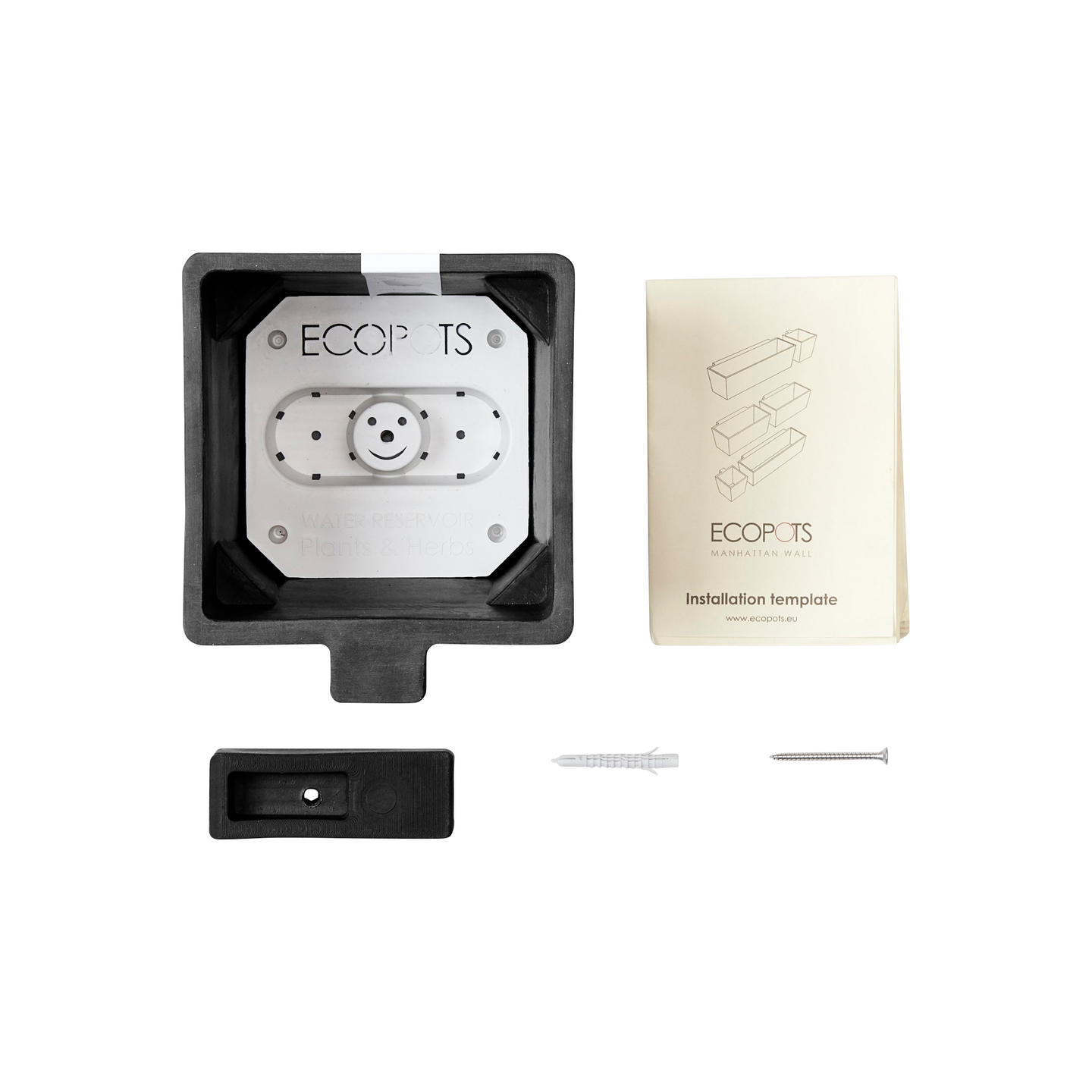 Seinäruukku Ecopots Manhattan 35cm tummanharmaa