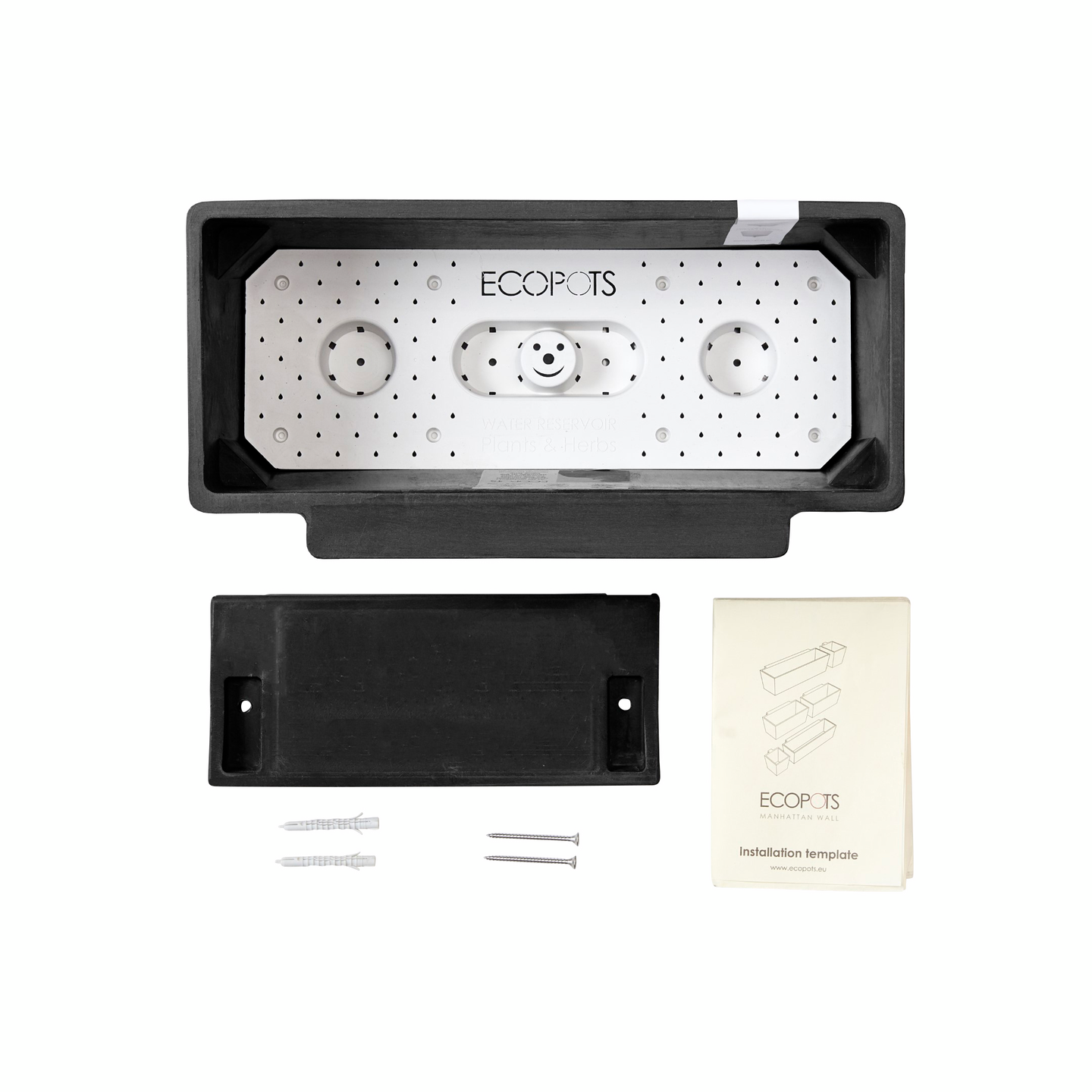 Seinäruukku Ecopots Manhattan 35cm tummanharmaa