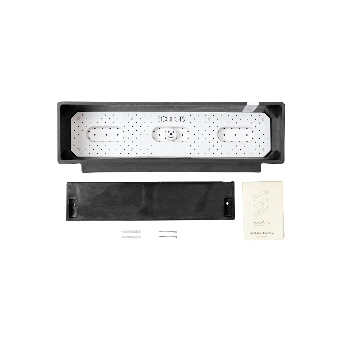 Seinäruukku Ecopots Manhattan 55cm tummanharmaa