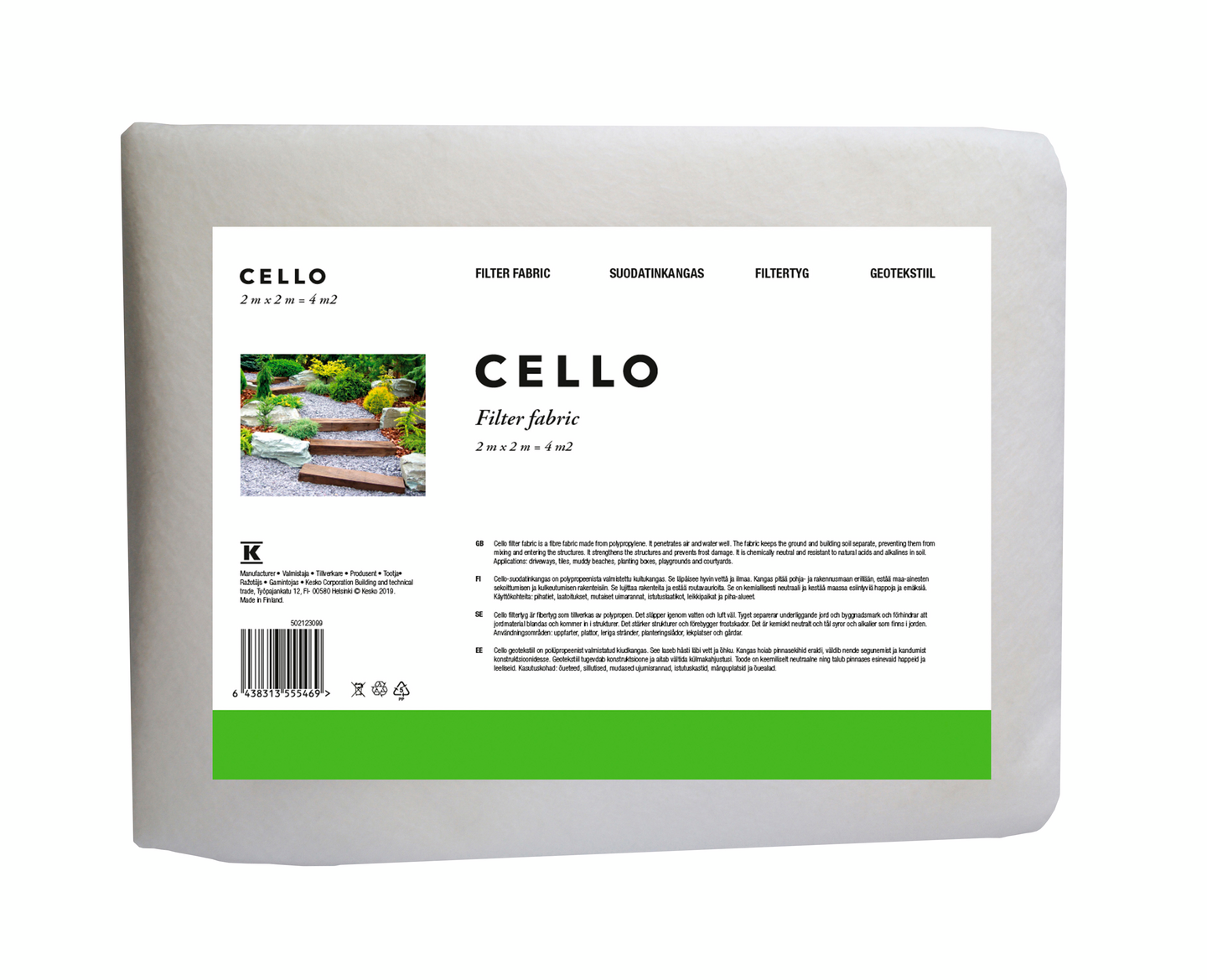 Suodatinkangas Cello 2x2m 4m² N1/KL2