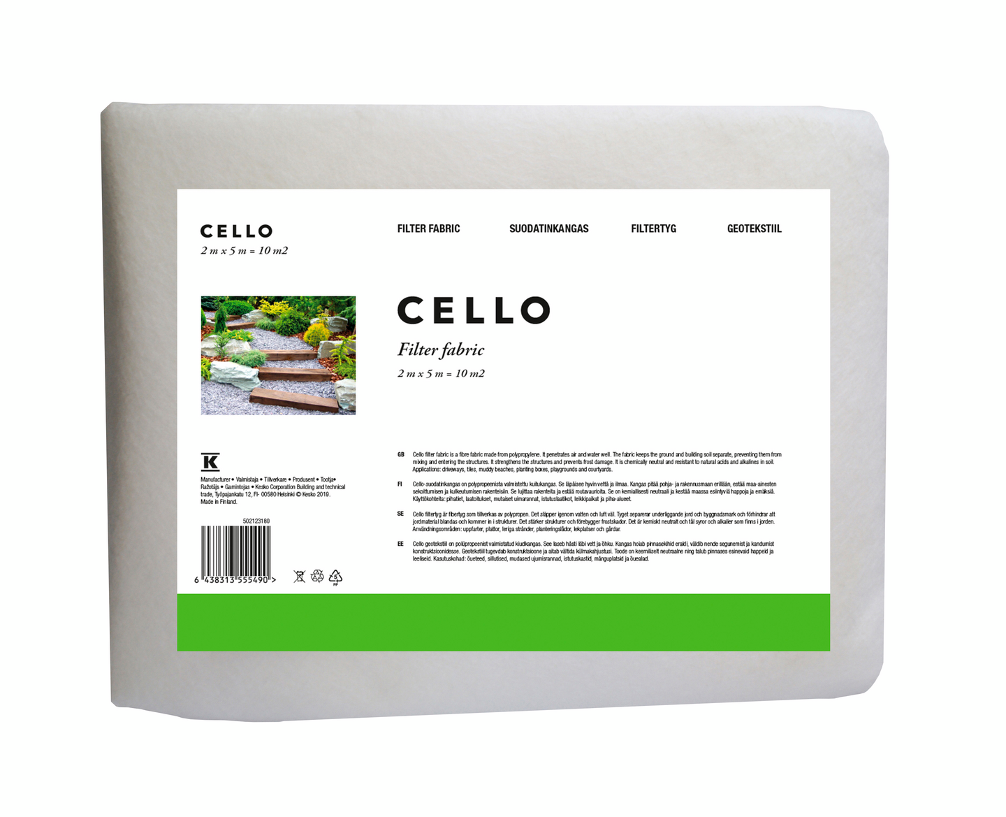 Suodatinkangas Cello 2x5m 10m² N1/KL2