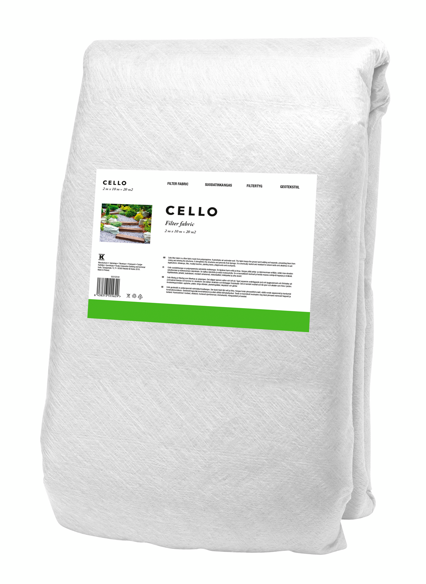 Suodatinkangas Cello 2x10m 20m² N1/KL2