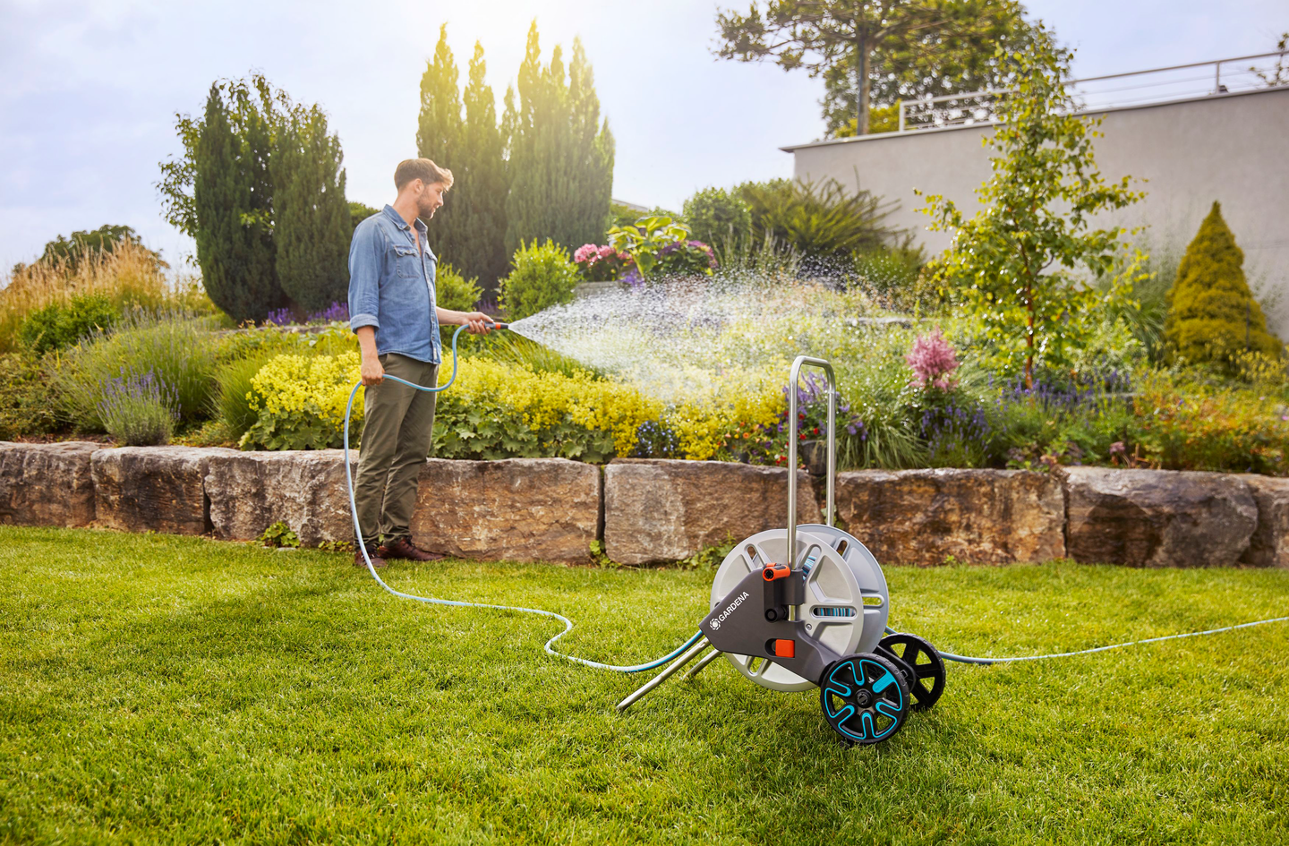 Letkuvaunu Gardena CleverRol M metallia sarja 20m 13mm