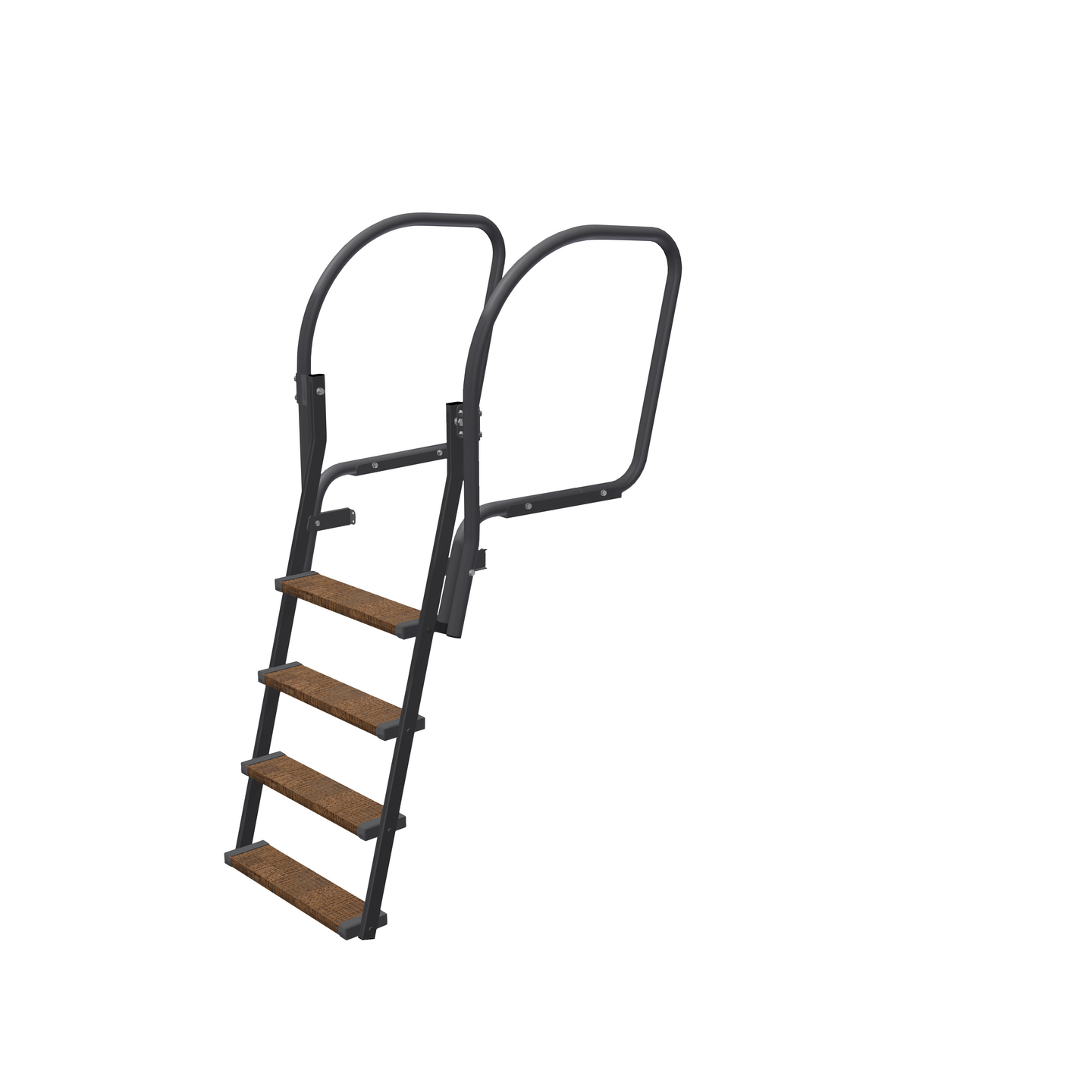 Laituritikas Markki kääntyvä 4 askelmaa tummanharmaa