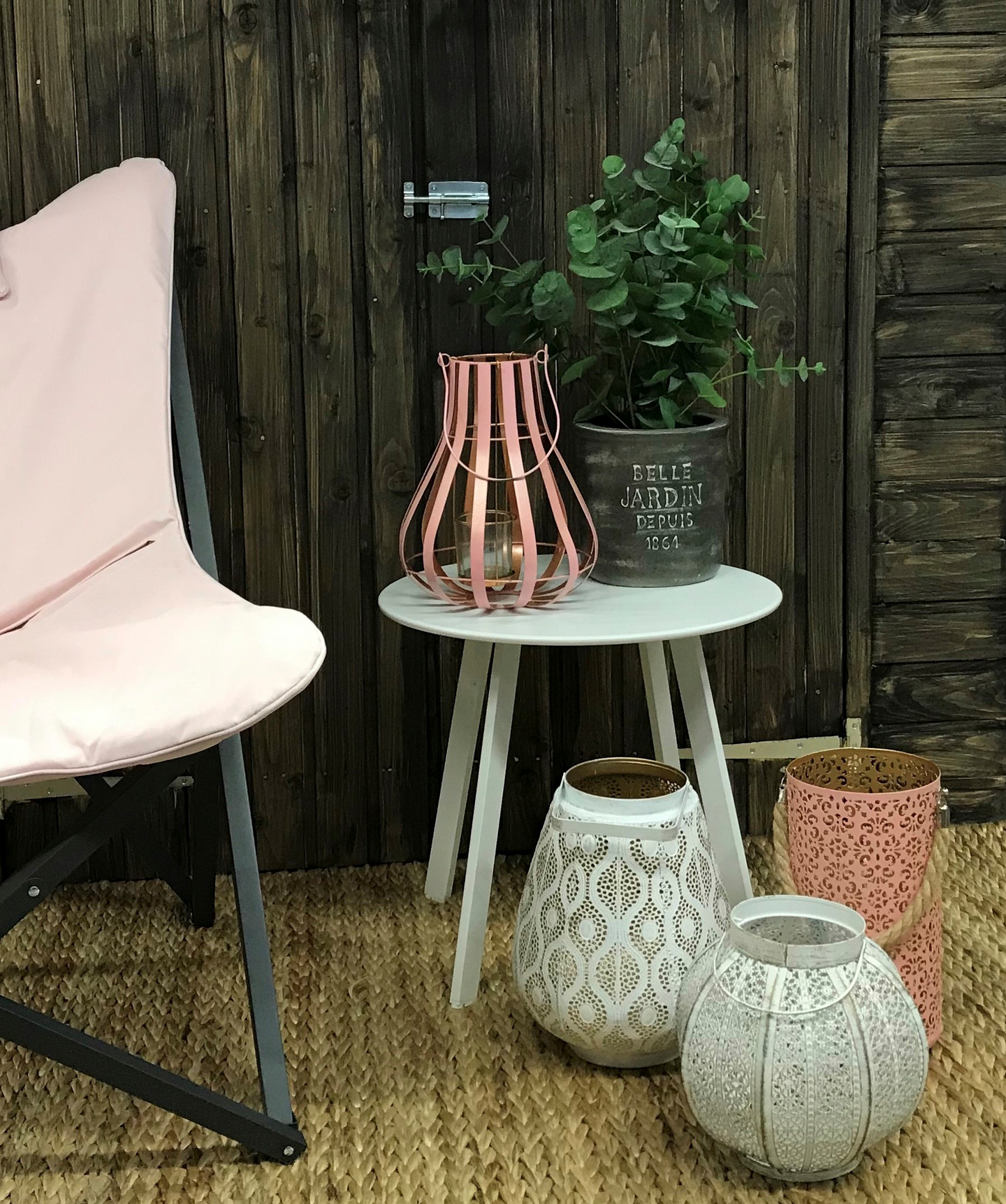 Lyhty Cello pyöreä 23,5x23,5cm valkoinen