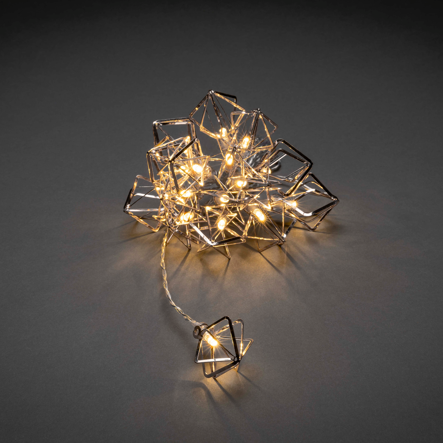 Valosarja Konstsmide 3121 16 lediä hopea metallikoristeet