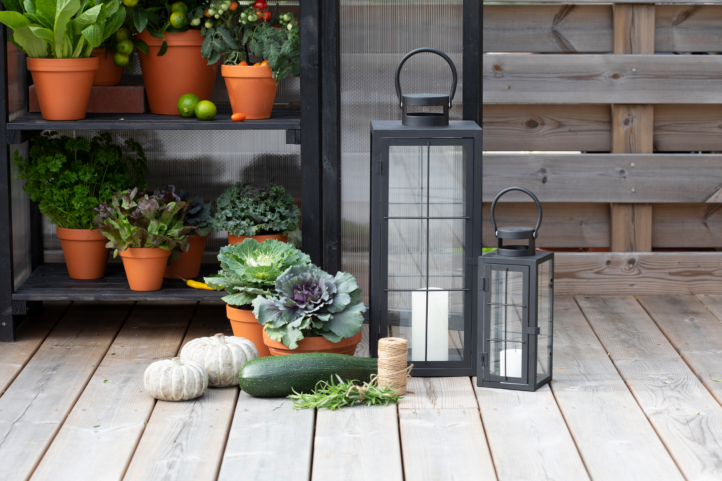 Lyhty Cello ruutu mattamusta 30,5cm