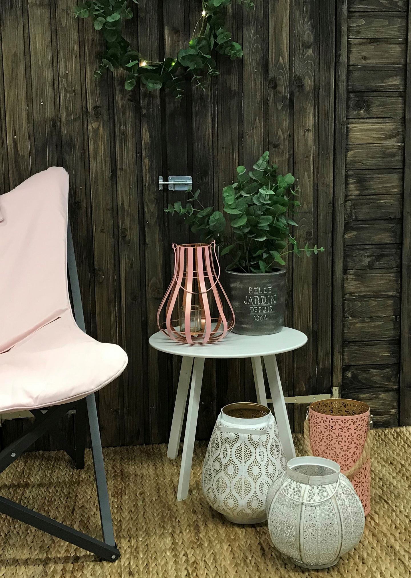 LYKTA CELLO SPETS VIT-GOLD 30CM