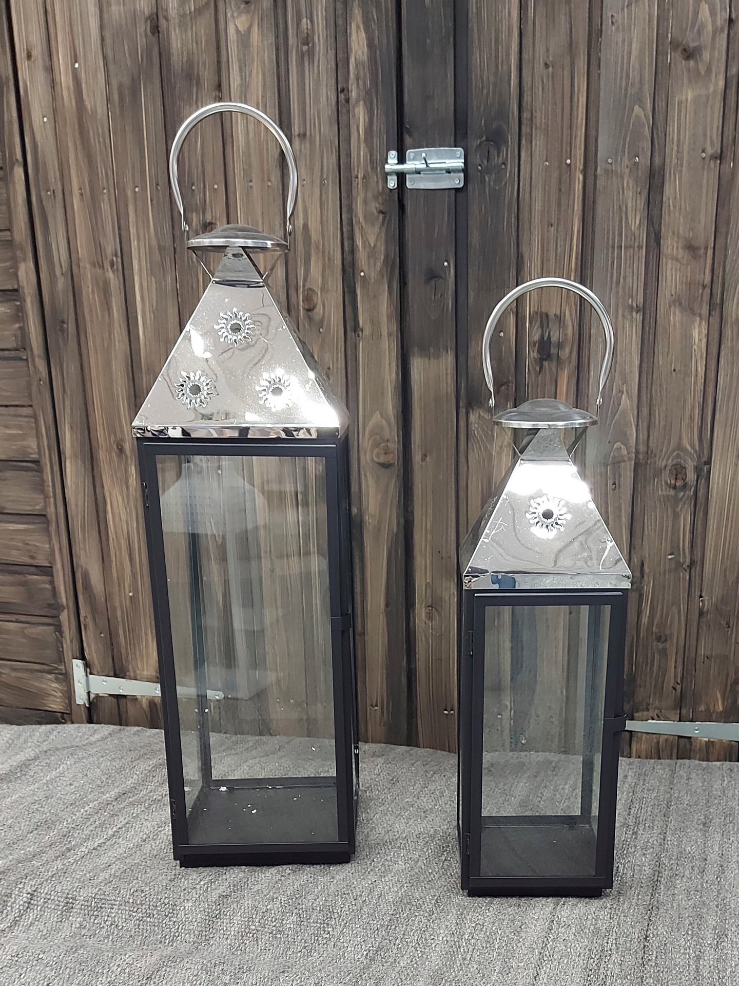 Lyhty Cello teräs musta-hopea 52,7cm