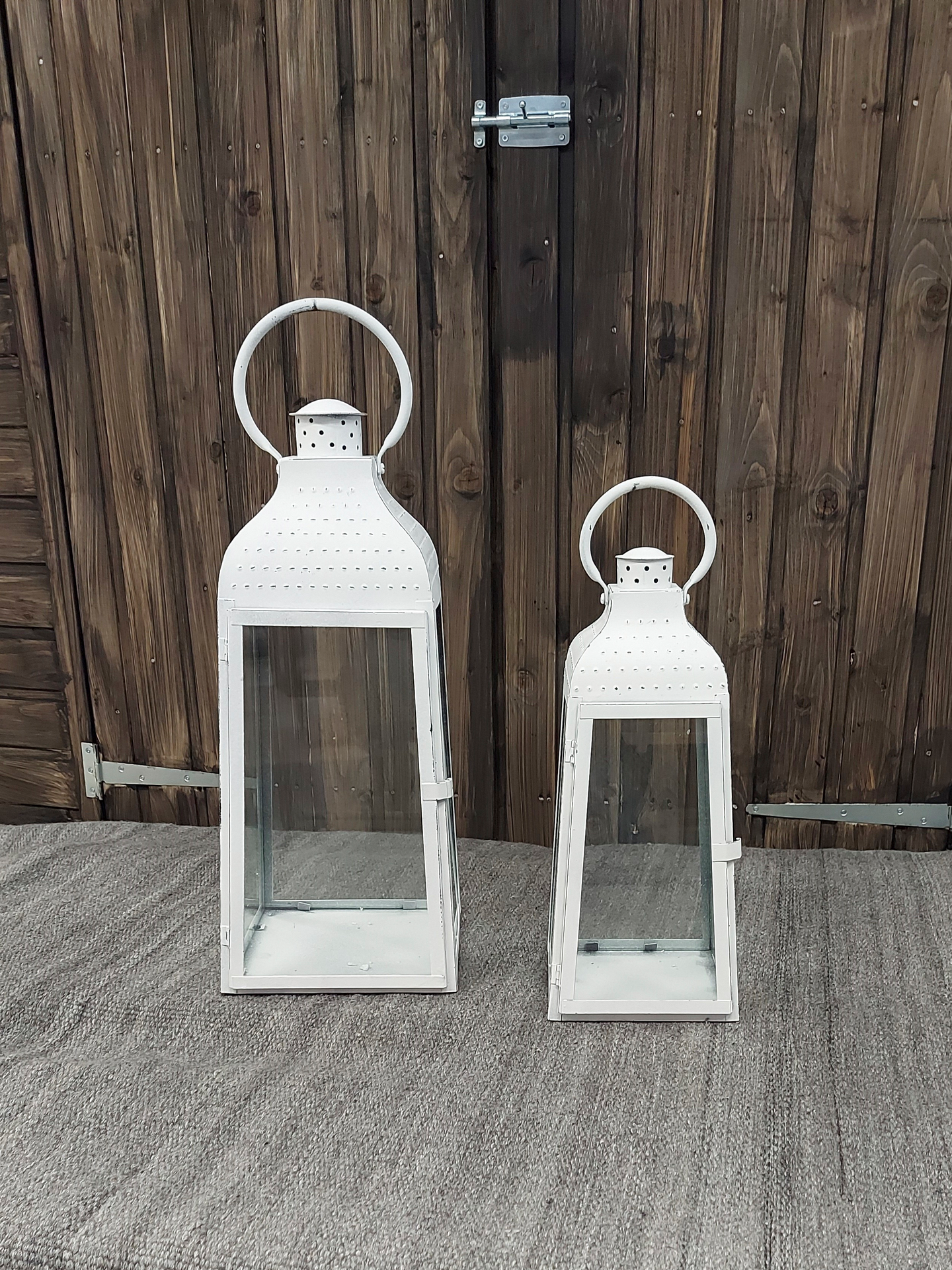 Lyhty Cello rustiikki valkoinen 52cm