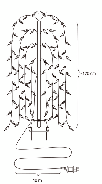 Valopuu Cello lehtipaju 120cm IP44