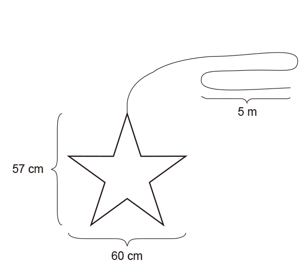 Metallitähti Cello Silver led 57cm IP44