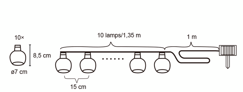 Solarvalosarja Cello kupolit IP44