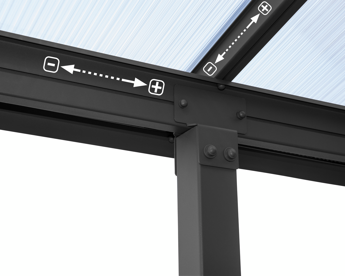 Terassikatos Palram-Canopia Olympia 3x4,25m harmaa