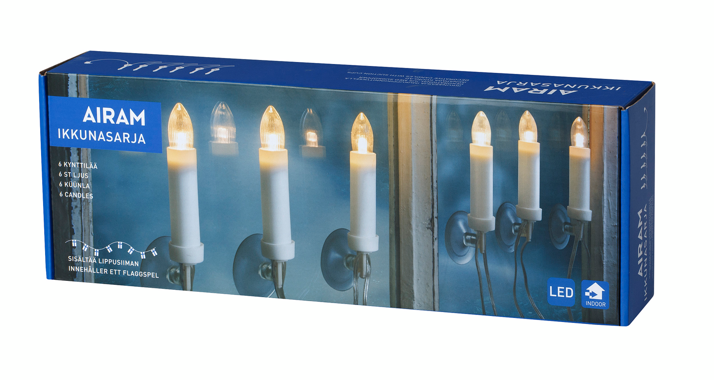Ikkunasarja Airam imukupit 6 kynttilää