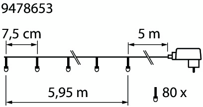 Led-sarja Airam Shine 7,5m lämminvalkoinen IP44