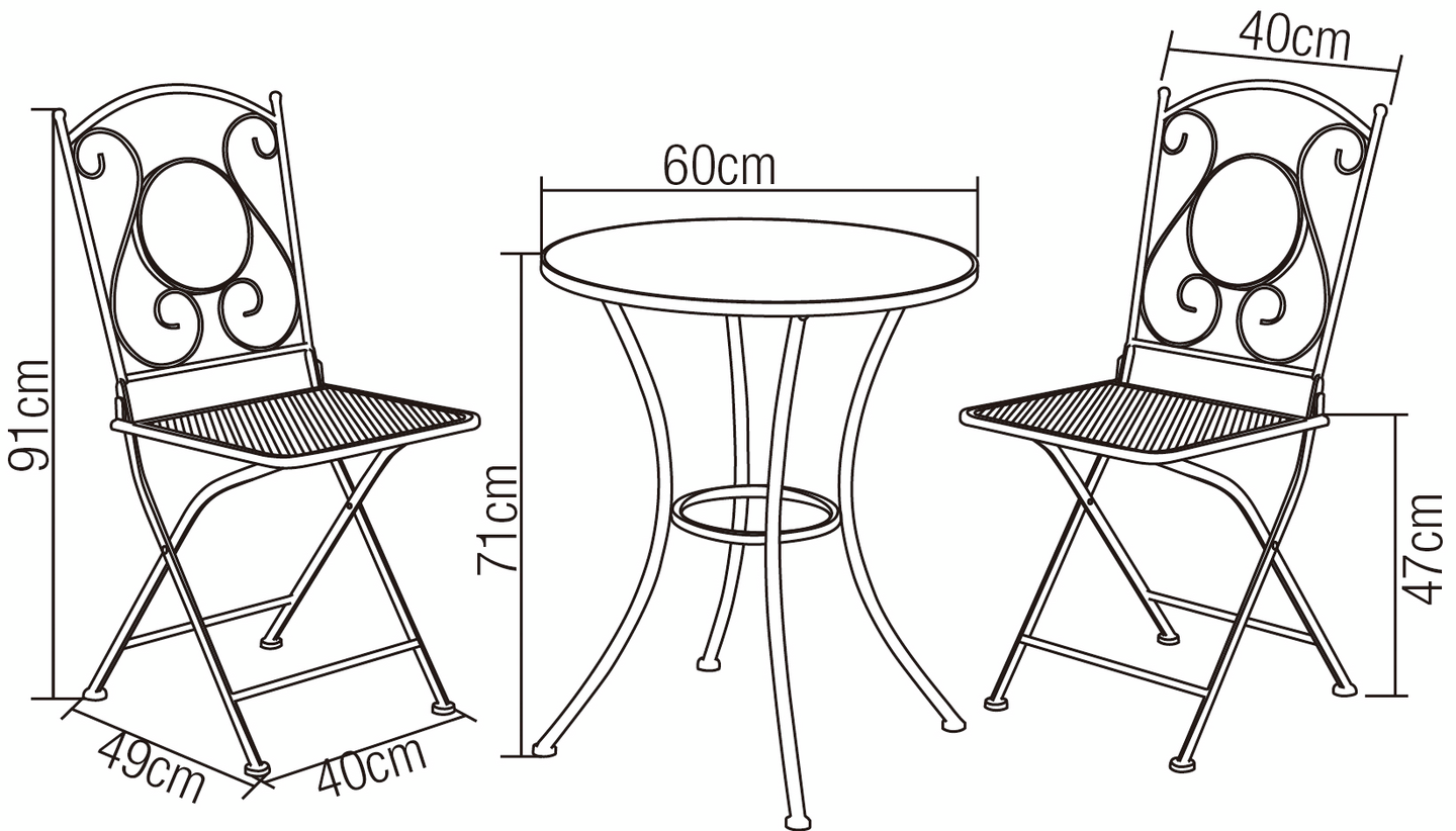 Parvekesetti Cello Mosaic musta/valkoinen
