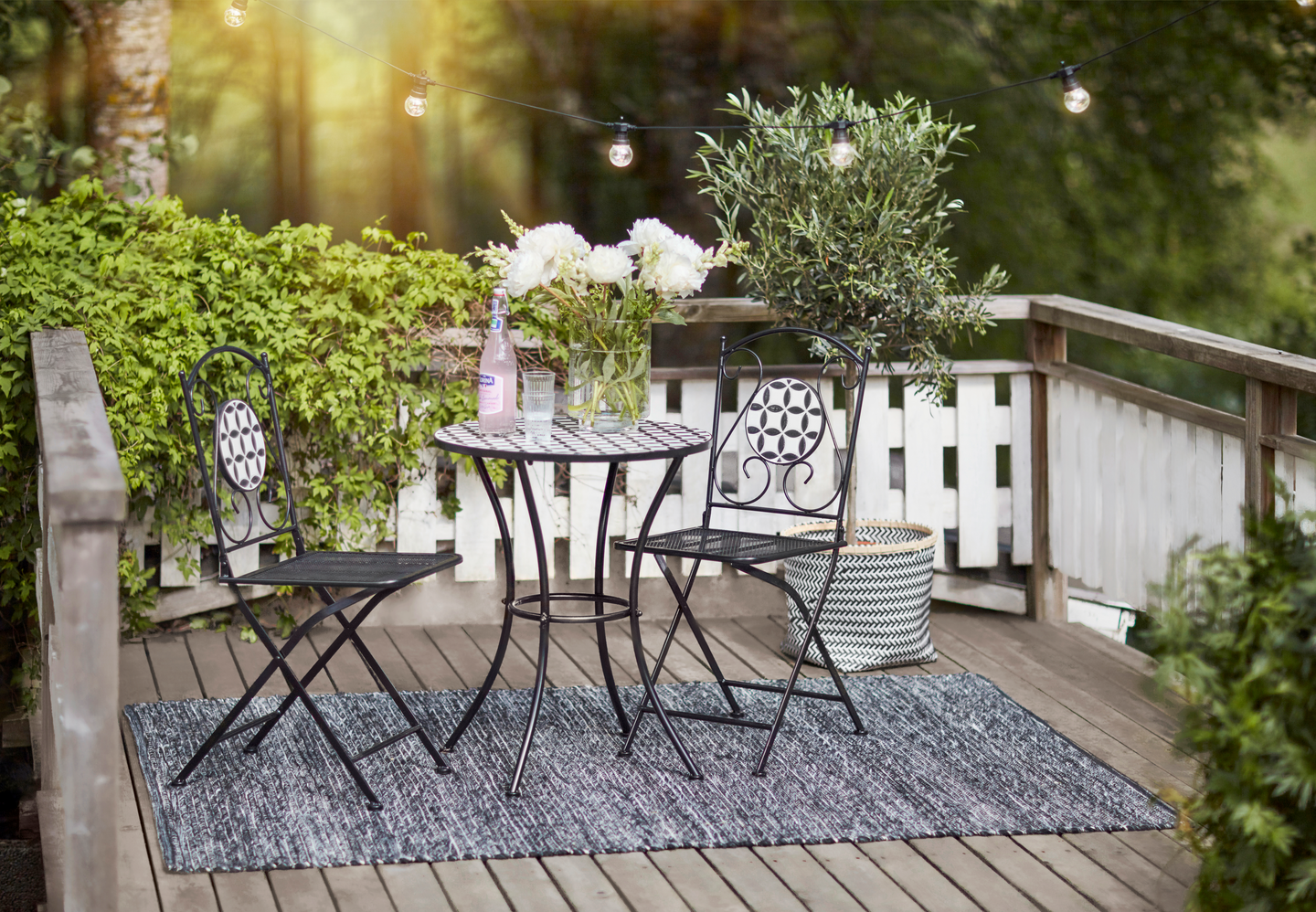 Parvekesetti Cello Mosaic musta/valkoinen