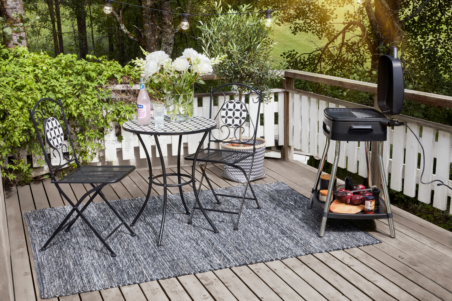 Parvekesetti Cello Mosaic musta/valkoinen