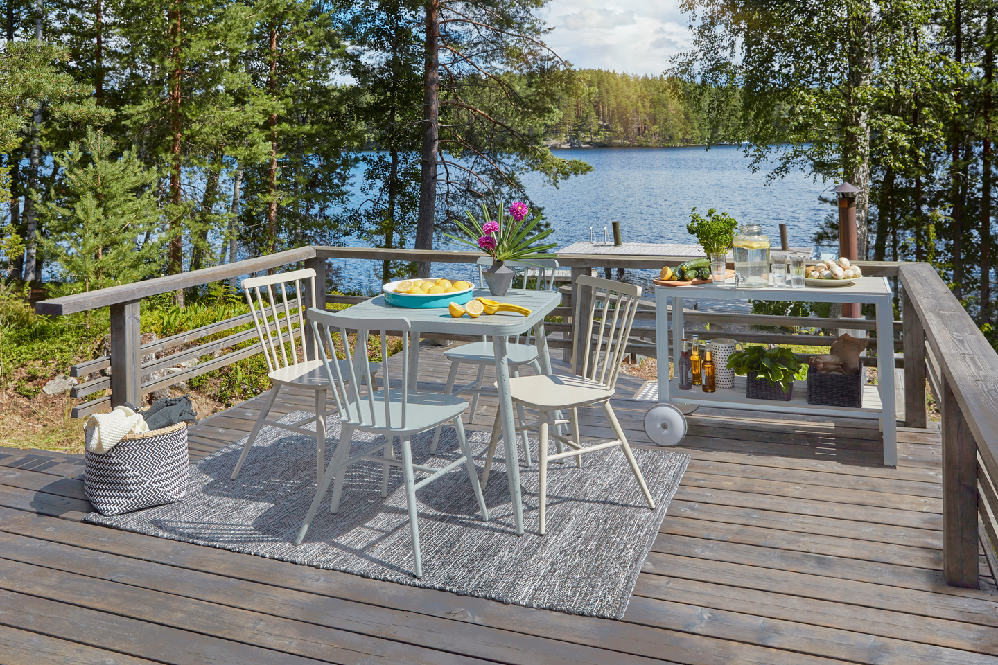 Pöytä Cello Retro 75x75x76cm harmaa