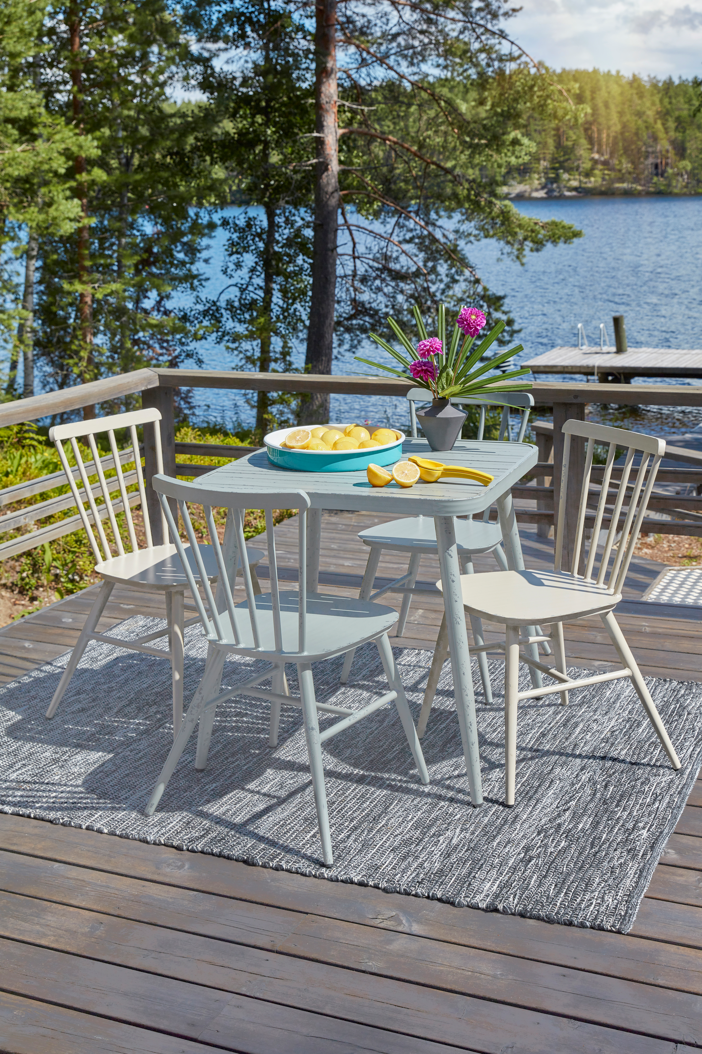 Pöytä Cello Retro 75x75x76cm harmaa