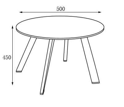 Sivupöytä Cello Riva 50cm musta