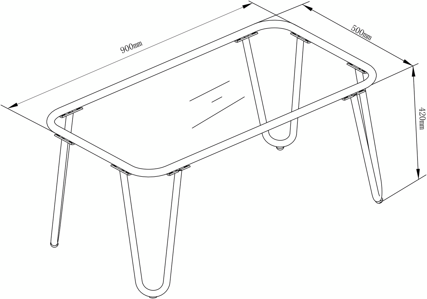 Sohvapöytä Cello Bali 90x50x42cm