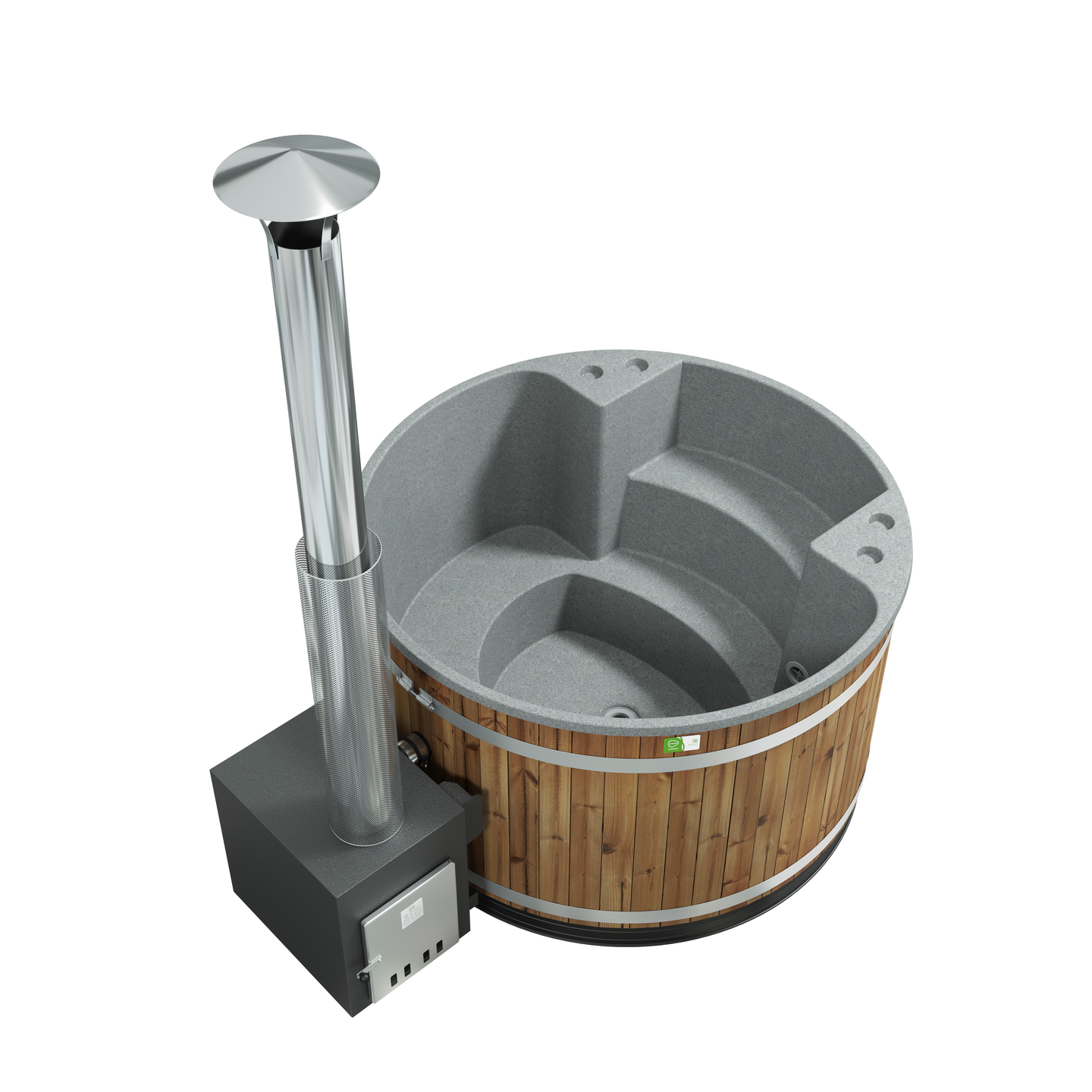 Kylpytynnyri Kirami Family M Macu lämpöpuu/harmaa