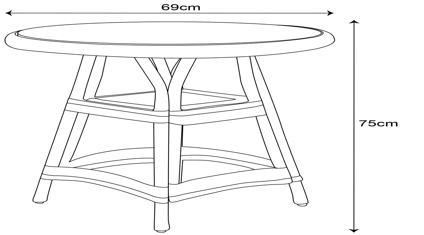 Pöytä Cello Romantic halkaisija 69cm
