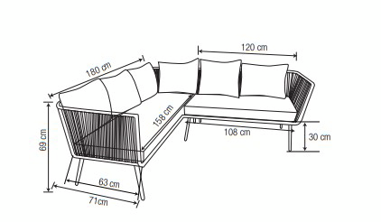 Kulmasohva Cello Siena