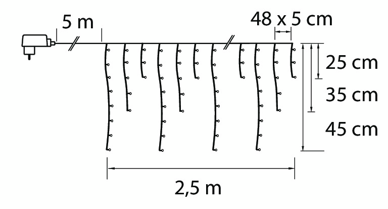 Jääpuikkosarja Airam Kiia 288led 2,5m