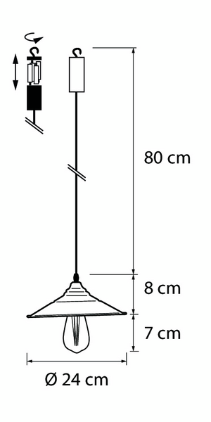 Koristevalo Airam Lago 24cm b/o timer musta