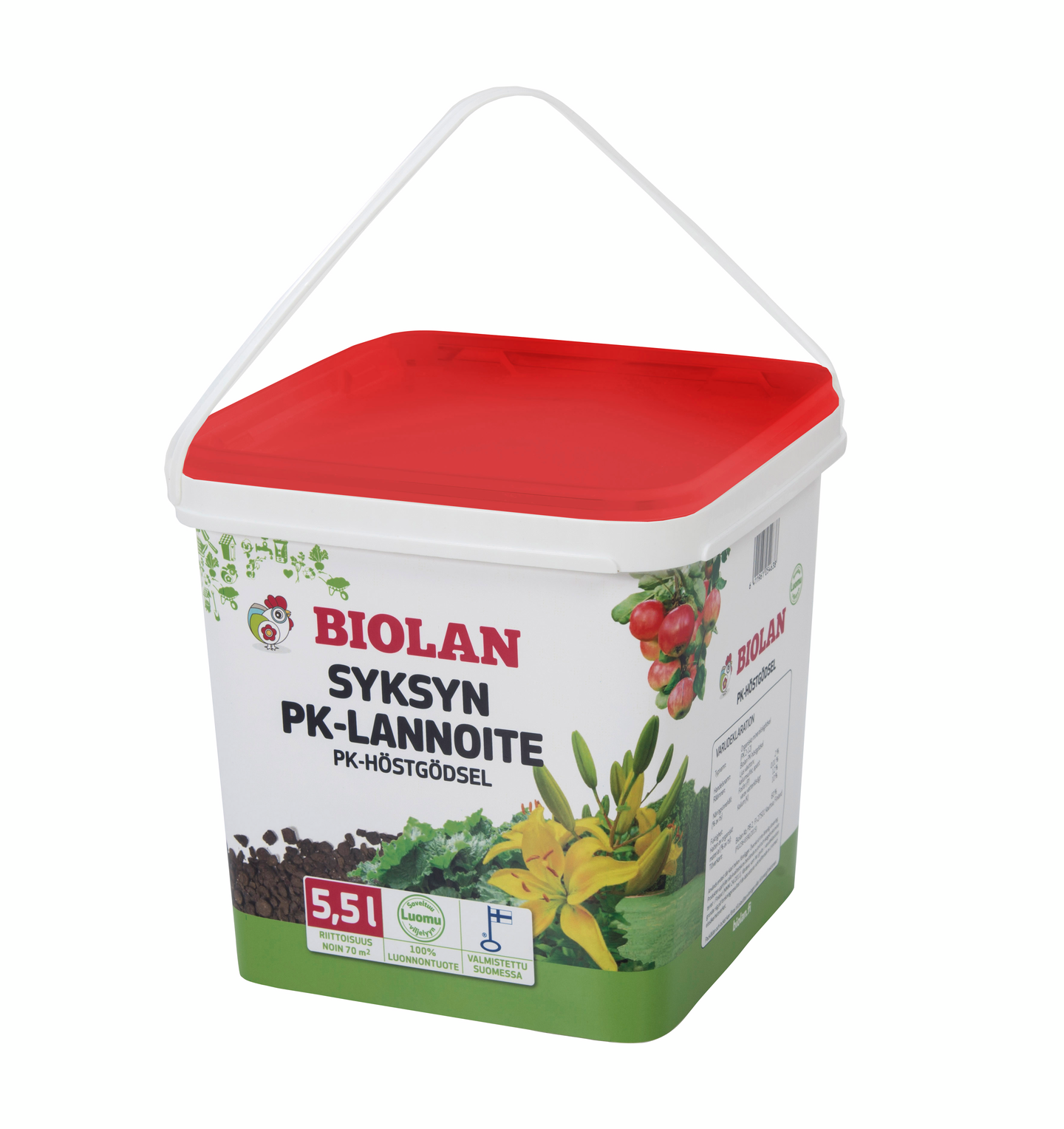 Syksyn pk-lannoite Biolan 5,5l pakki