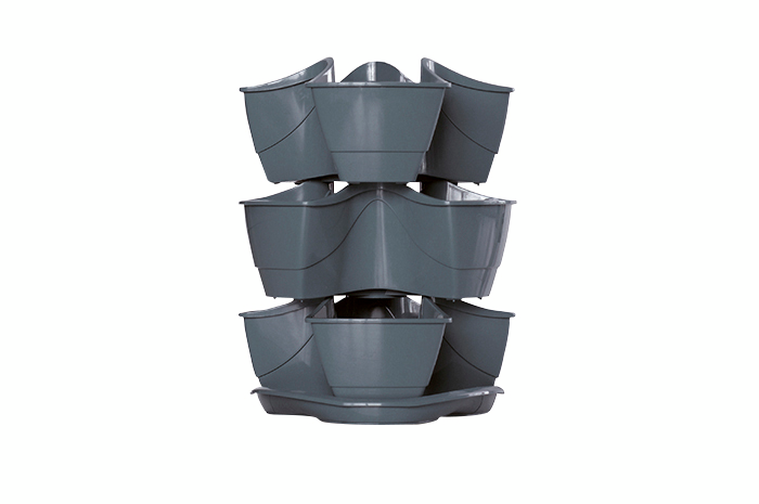 Yrttiruukkutorni Prosperplast Coubi grafiitinharmaa