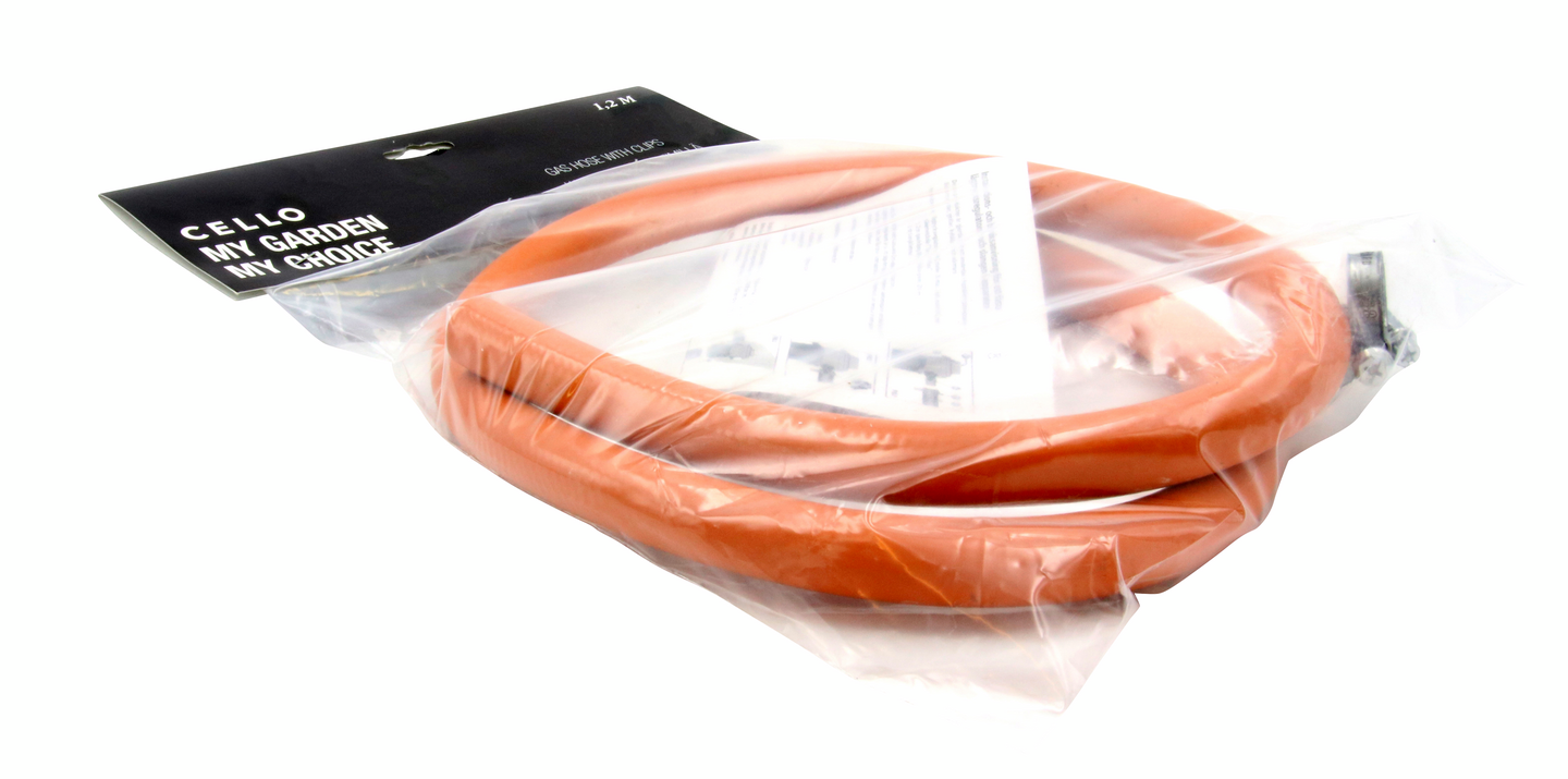 Kaasuletku Cello 1,2m kiristimillä