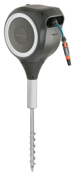 Letkukela Gardena RollUp S 15m maaruuvilla valkoinen