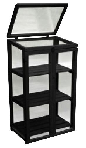 Parvekekasvihuone 122x68x50cm musta