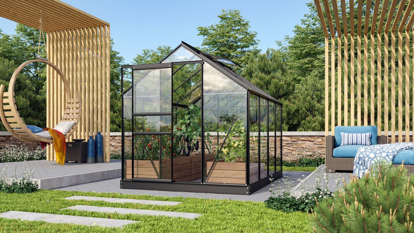 Kasvihuone Vitavia Venus 5000 lasi ja runko alu, sokkelilla