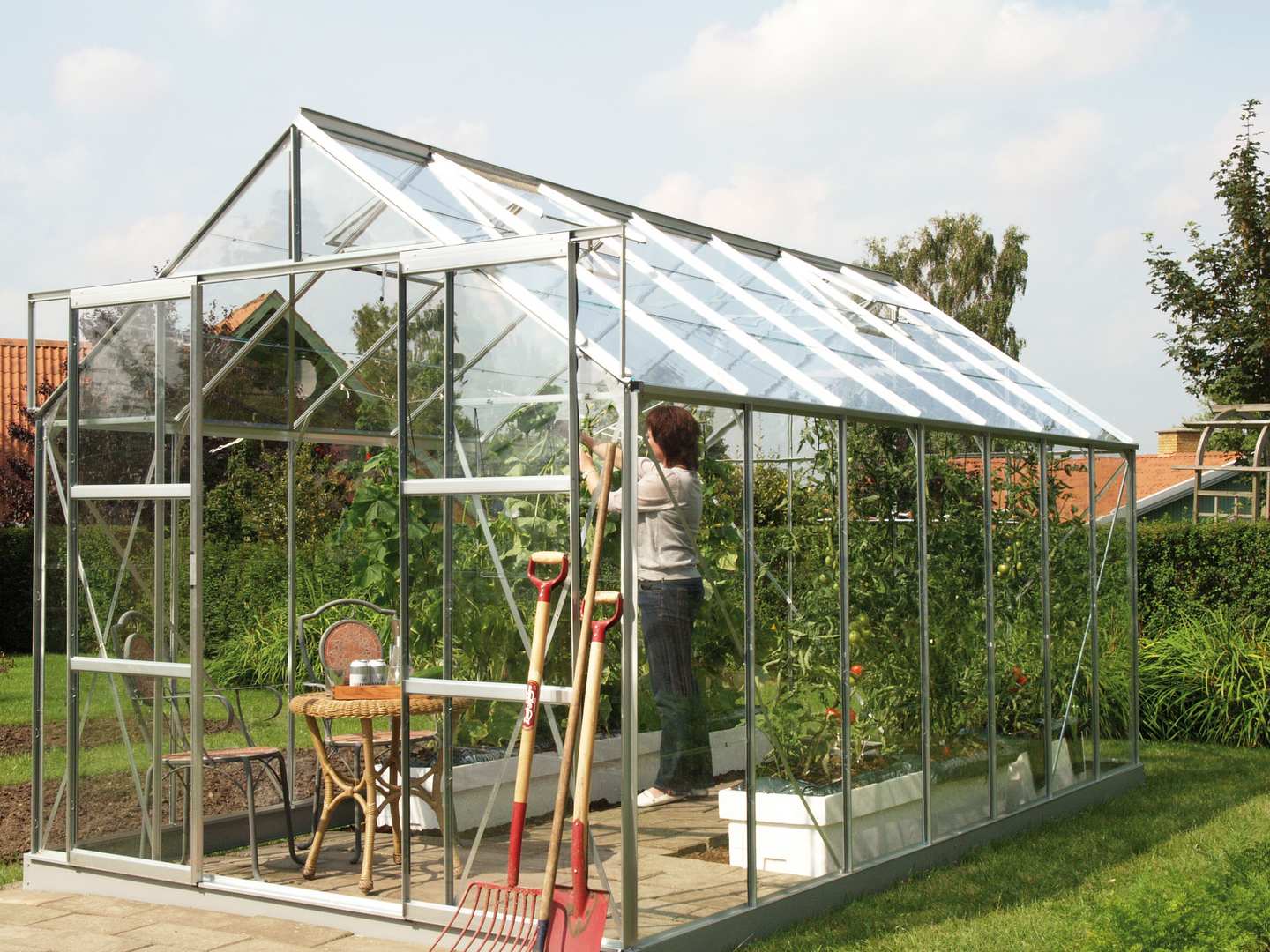 Kasvihuone Vitavia Uranus 9900 karkaistu lasi, alumiinirunko, sokkelilla