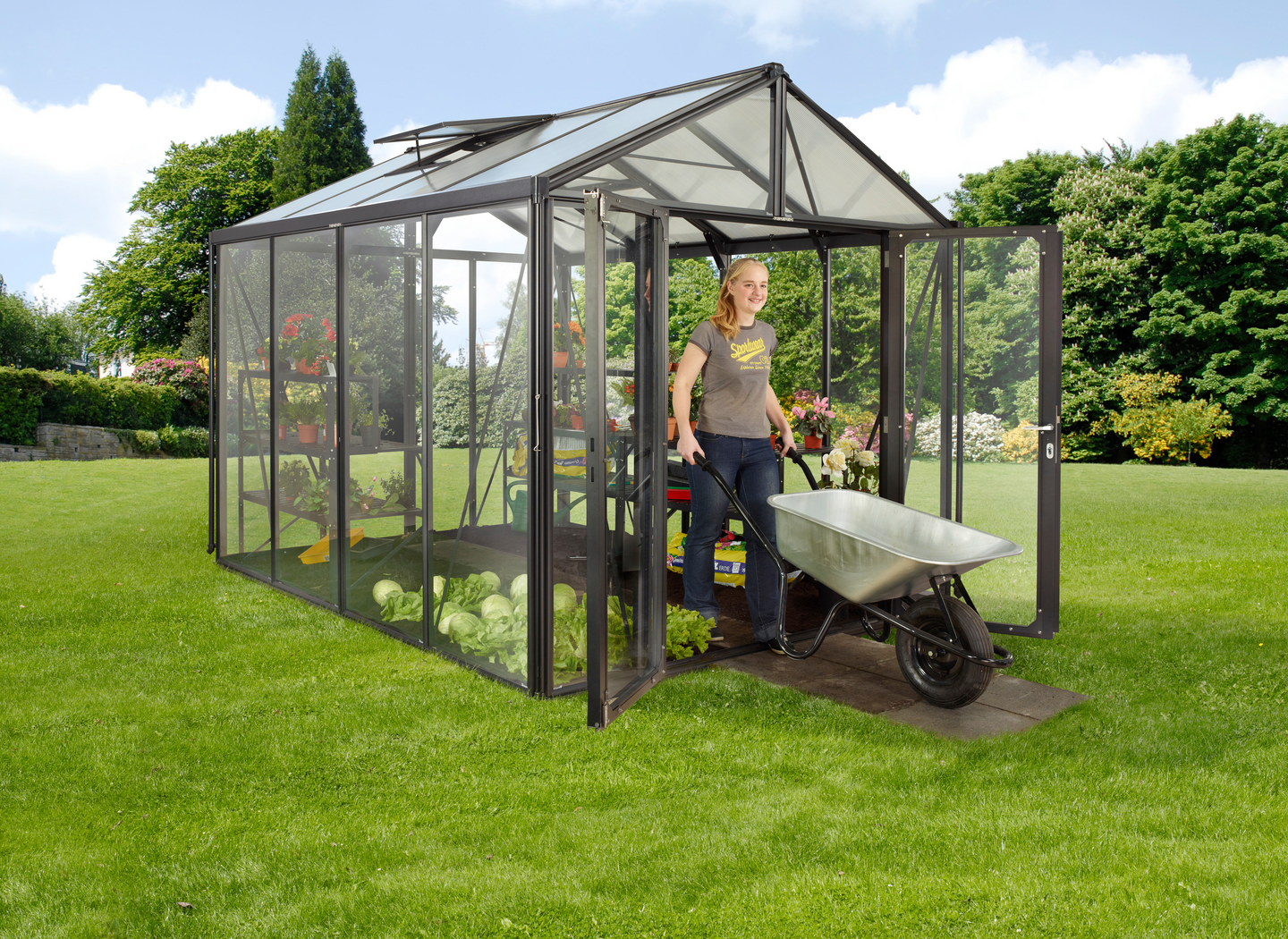 Kasvihuone Vitavia Poseidon 8100 karkaistu lasi + kennolevy