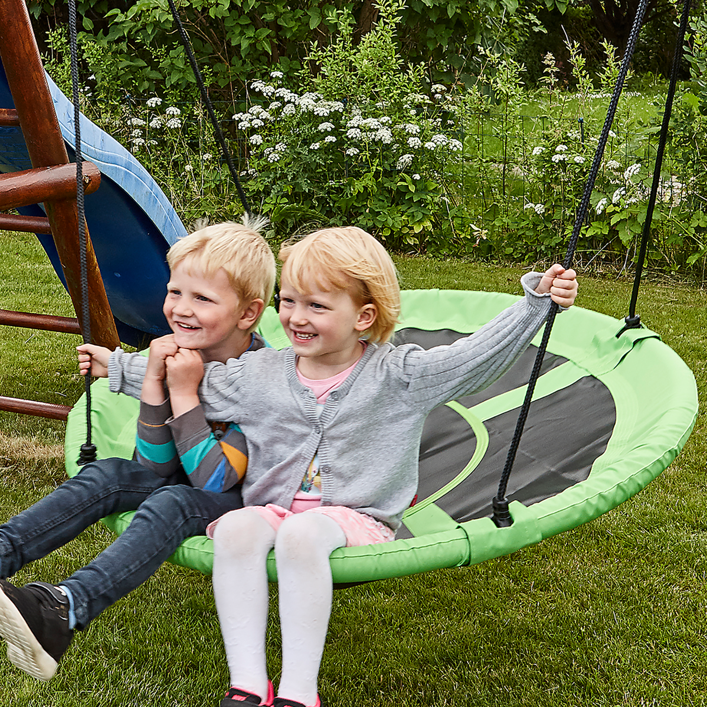 Keinu Nordic Play pyöreä musta/vihreä