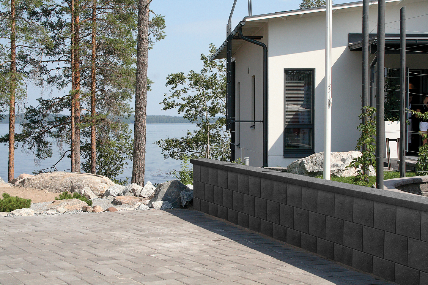 Muurikivi sileä 280x250x280 Carbon Black