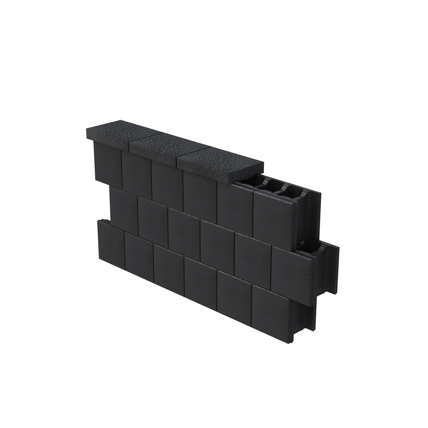 Muurikivi sileä 280x250x280 Carbon Black