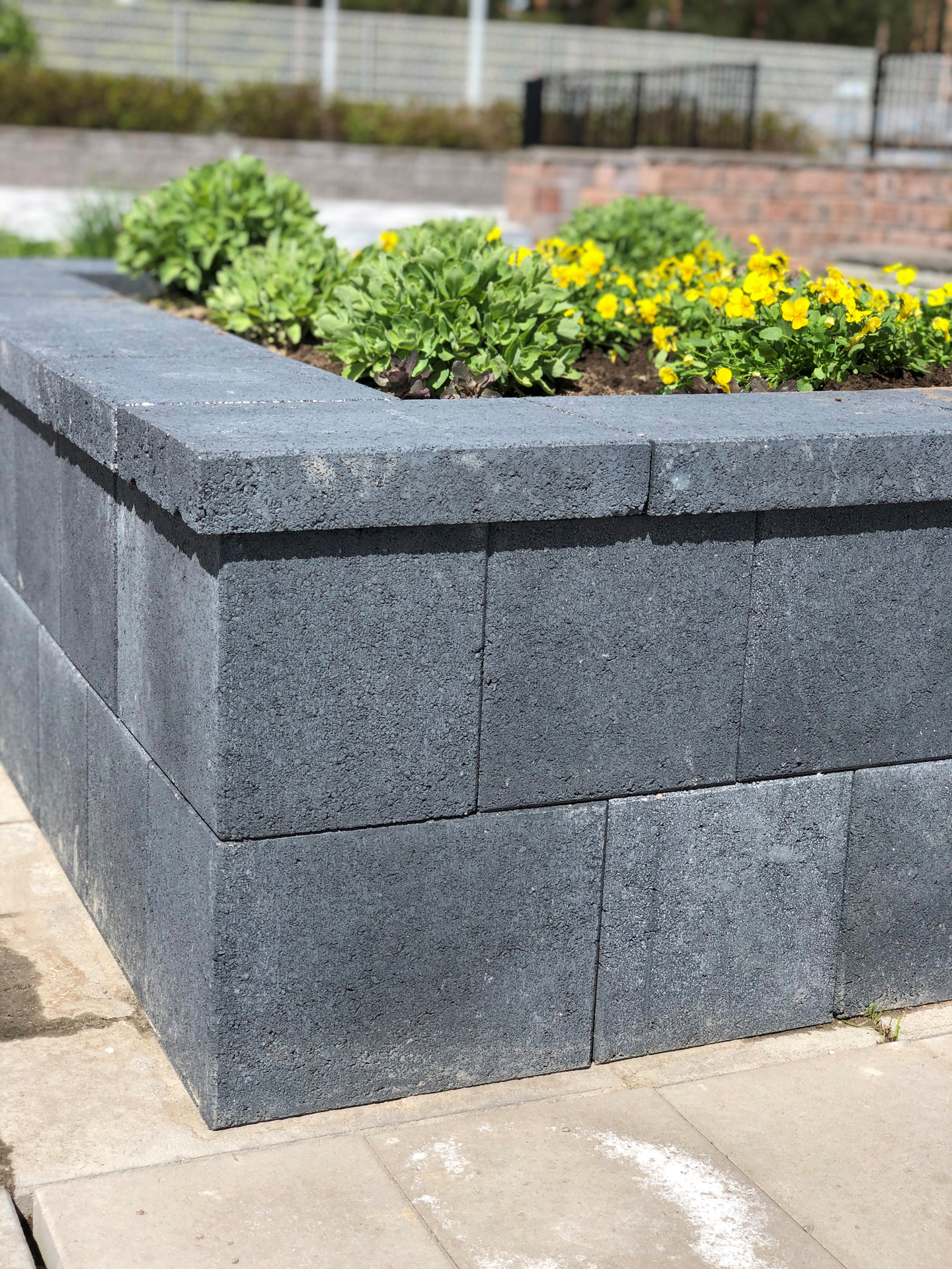 Muurikivi sileä 280x250x280 Carbon Black