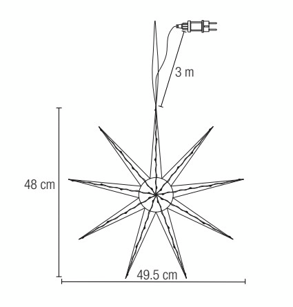 Valotähti 50led Cello silver 50cm
