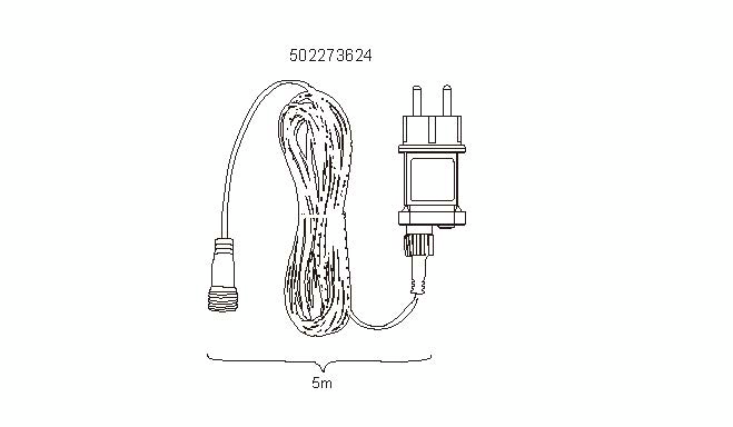 Jatkojohto 5m Cello cluster valosarjaan